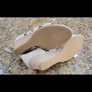 Ugg Yasmin Snake Wedge Heels Sandals Horchata Brown Leather Womens Soes 9.5 New